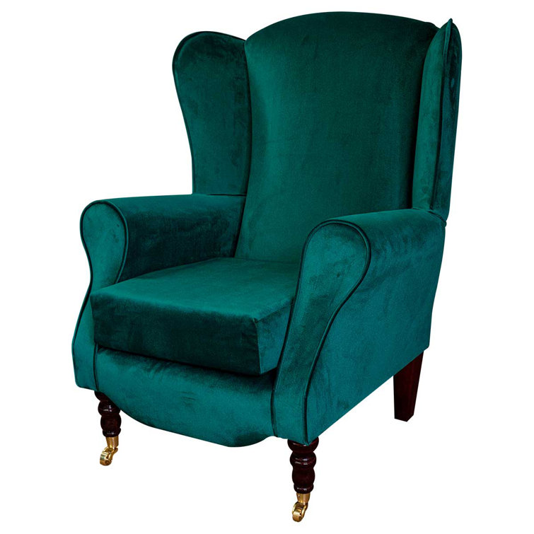 Beaumont Teal Velvet Fireside Armchair Wayfair.co.uk